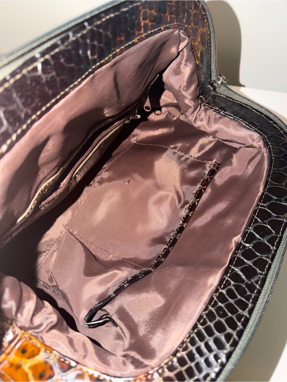 Danier Python-Embossed Leather Satchel Bag - Picture 8 of 17